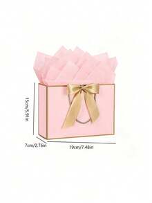 Gift Bag Set, Includes 1 Gift Bag, Ribbon, Handled Shopping Bag, Decorative Bow Tote Bag, Creative Wedding Gift Box, Holiday Small Gift Box, Suitable For Girls, Weddings, Parties, Christmas, Thanksgiving, New Year, Birthdays, Valentine's Day, Bridesmaids, Girlfriend Gatherings - Multicolor - View 10