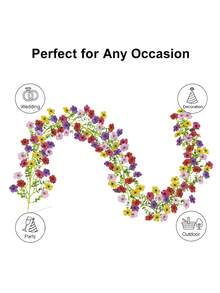 1pc UV Resistant Artificial Hanging Vine, Eucalyptus & Violet Silk Flower Garland For Indoor Outdoor Wedding Home Party Decoration,Spring Outings, Mother's Day,Graduation Season - Multicolor - View 6