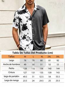 Conjunto de Camisa Estampada de mangacorta para hombre - Gris Oscuro - Ver 7