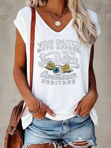 Women's Casual Summer V-Neck Vest | Von D Moto Apparel American Heritage | Perfect For Daily Wear, Outdoor Leisure, Loungewear, Back-To-School Season, Mother's Day & More Summer Occasions  | Daily Gift. - trắng - Xem 2