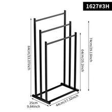 Giá phơi khăn 3 tầng đứng độc lập, bằng kim loại chắc chắn, có đế vững chắc, tiết kiệm không gian cho phòng tắm, phòng giặt, ban công, đựng được khăn tắm, khăn tay, đồ bơi, dễ lắp ráp, không cần khoan, chống gỉ và bền (Màu đen mờ) - Nhiều màu - Xem 3