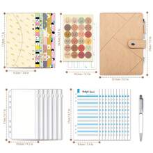 A6 PU Leather Loose Leaf Notebook, Budget Planner Ledger With Monthly Plan - A6 - View 4