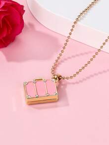 1 pieza Collar con colgante de cristal geométrico de dibujos animados creativos para niños, adecuado para uso diario, regalo, vacaciones - Multicolor - Ver 3