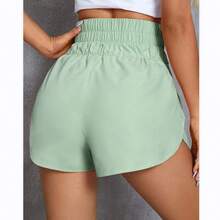 Women's High Waisted Shorts Elastic Waist Loose Fit Lightweight Casual Summer Running Shorts - màu xanh lá - Xem 3