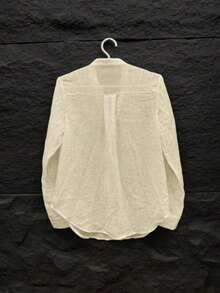 Blusa de manga larga de un solo pecho, de unicolor, de estilo minimalista y versátil, adecuada para uso diario, viajes, todas las estaciones y el Día de San Valentín, primavera - Albaricoque - Ver 2