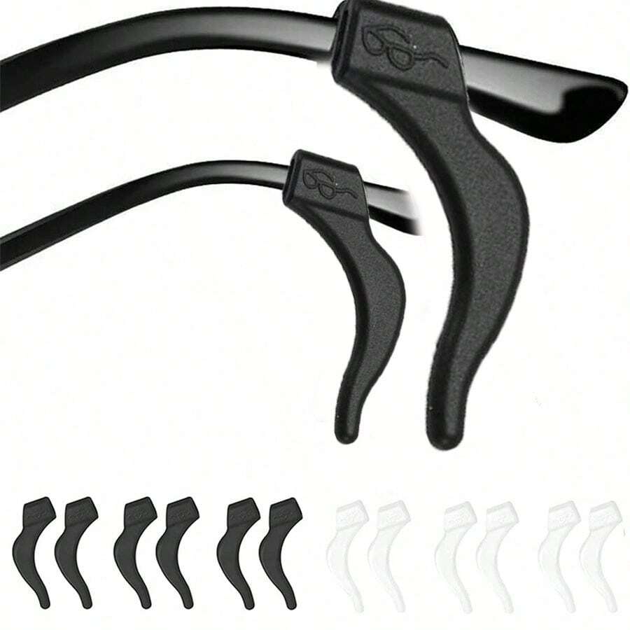 12 piezas/6 pares de agarres antideslizantes para gafas - Patillas antideslizantes, aptas para gafas de lectura, gafas de moda, gimnasio, oficina - Compatibles con gafas, adecuadas para mujeres y hombres, accesorios de oficina, diseño de moda, estructura duradera, entusiastas del fitness - Ver 1