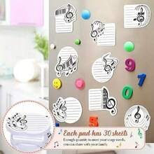 10 piezas de notas adhesivas con tema de notas musicales, notas adhesivas con pentagrama y símbolos musicales, blocs de notas con forma de nota, papel suave fácil de escribir, adhesión fuerte que no se desprende fácilmente, adecuadas para anotaciones de partituras musicales, notas de aula, pegatinas de mensajes, pegatinas de notas y imanes de nevera - Multicolor - Ver 6
