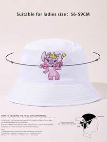Disney 迪士尼星际宝贝女孩可调节史迪奇夏季渔夫帽，女孩休闲日常帽，Y2K风格高尔夫钓鱼户外遮阳帽 - 彩色 - 查看 11