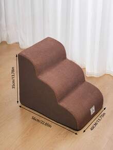 Pet Cat Dog Stairs, Dog Ladder Bed Ramp, Non-Slip Durable, Removable And Washable, Suitable For Injured, Elderly Dogs & Cats, And Pets With Arthritis - Brown - View 9