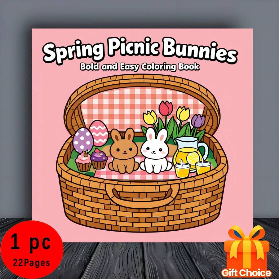 This Coloring Book Contains 22 Pages Of Spring Picnic And Easter Themed Coloring Pages, Easy To Learn, Suitable As A Holiday Gift - Single Piece - View 1
