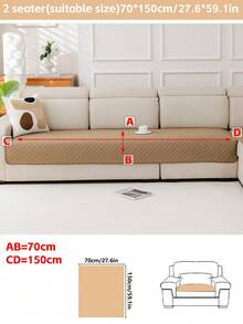 1 tấm bọc ghế sofa chần bông siêu âm, kiểu dáng tối giản hiện đại, họa tiết lưới hình học, bảo vệ ghế sofa khỏi hư hại, sử dụng được quanh năm, đáy chống trượt, có thể giặt máy, phù hợp với ghế sofa 1/2/3/4 chỗ ngồi và ghế sofa hình chữ L. - Màu Khaki - Xem 11