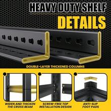 5-Tier Garage Shelving Heavy Duty 2000LBS Garage Shelves Adjustable Metal Shel - As Pic - View 5