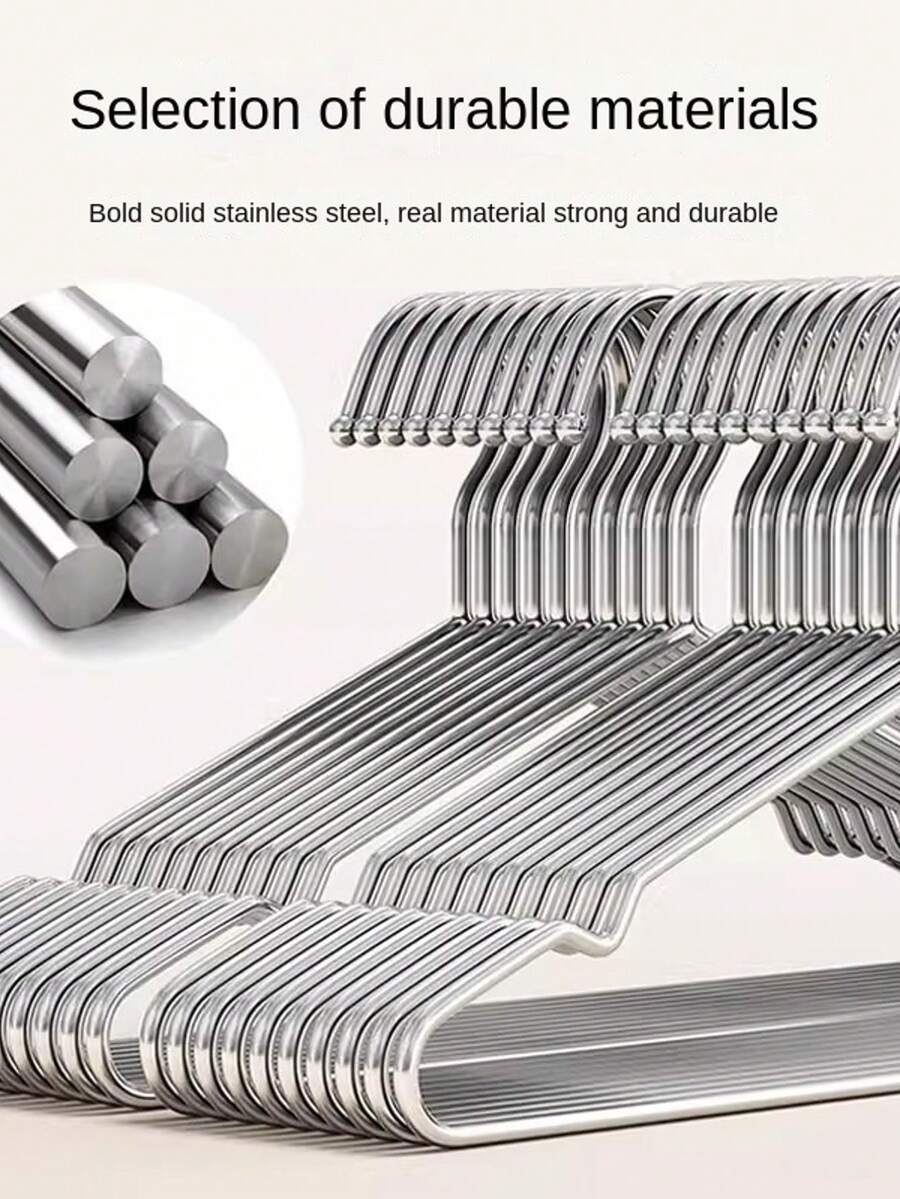 Bộ 5 móc treo quần áo bằng thép không gỉ, thép 304 nguyên khối, móc treo quần áo dày dặn dùng trong gia đình. - Thép không gỉ - Xem 1