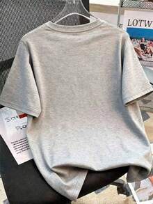 青少年男童服装，印有卡通鸭子和街头小贩图案的T恤 - 休闲、宽松、运动短袖Polo衫 - 完美的夏季礼物，适合上学、旅行、聚会和郊游。 - 灰色 - 查看 2