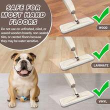 Spray Mop For Floor Cleaning, Wet Mop For Hardwood, Tile, Laminate & Vinyl Floors With 3 Washable Microfiber Pads, Absorbs Pet Hair & Dust, Compatible With  Powermop - Be - Xem 5