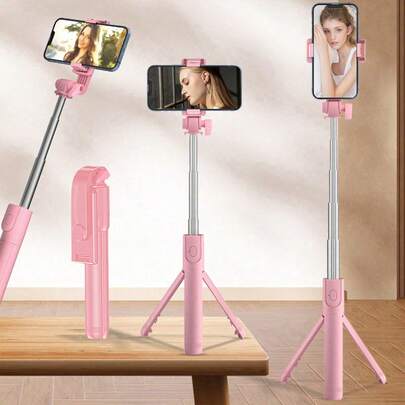 带三脚架的蓝牙自拍杆，无线遥控，可伸缩手机支架，通用便携式自拍神器，适用于旅行，兼容 和 Android 手机，适用于直播、视频博客、家庭聚会、圣诞派对拍摄、手持自拍、户外活动、暑假采访、旅行、户外活动、直播