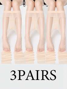 Bộ 3 chiếc quần legging bó sát trong suốt, siêu mỏng, cạp cao, dài đến mắt cá chân, có phần mũi được gia cố, phù hợp cho phụ nữ nặng 40-60kg, vòng eo 75cm và vòng hông 95cm hoặc nhỏ hơn. - Nhiều màu - Xem 12