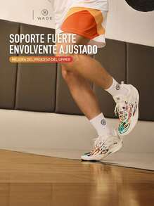 Zapatos de baloncesto Li Ning WADE 808 5 ULTRA V2 para hombres, ABAV045 Auténtica tienda oficial de deportes profesionales - Champán blanco - Ver 3