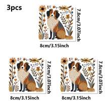1pc/2pcs/3pcs Whimsical Sitting Dog Print Heat Transfer Stickers, Suitable For DIY T-Shirts, Jeans, Pillows, Backpacks, Hats And Sofa Covers, Waterproof, Fade-Resistant, Durable Plastic Stickers, Fun Pattern, Fabric Decor, Clothing Embellishment, Crafting Hobby - Multicolor - View 4