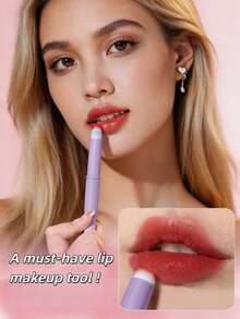 OEIEZ Lip Brush With Protective Cap, Multi-Purpose Lip Smudge Brush, Perfect For Lipstick, Lip Gloss & Concealer, Portable & Easy To Clean - Multicolor - View 4
