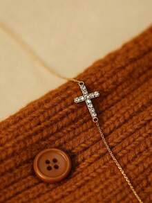 1件S925纯银十字架手链，简约奢华个性化精致ins风配饰，百搭日常佩戴小众设计，时尚酷炫，是精致派对礼物的理想之选。 - Cross - 查看 9