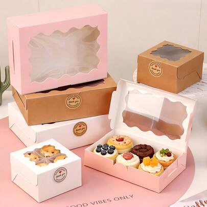 10 hộp giấy Kraft đựng bánh nướng, hộp quà có cửa sổ trong suốt dùng để đựng bánh muffin, cupcake, tart, kẹo, bánh quy, thích hợp cho quán cà phê, gia đình, nhà hàng, tiệc tùng, đám cưới, văn phòng, Ngày của Mẹ, quà tặng cho bạn bè, người yêu, gia đình, giáo viên, đồng nghiệp, Giáng sinh