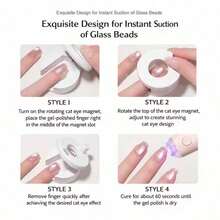 Magnetic Cat Eye Nail Art Tool - Portable Nail Polish Magnet Wand With Roller For Stunning Cat Eye Effects, Easy To Use For Salon & Home Manicure - Multicolor - View 9