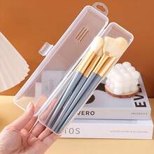1/4 Portable Cutlery Storage Box With Lid| Multifunctional Storage Box, Suitable For Cutlery, Stationery, Pencils, Makeup Brushes, Eyeshadow/Eyebrow Pencils, And Makeup Tools, Easy To Clean, Suitable For Rectangular Cutlery, Ideal For Travel And Outings - 1 - Xem 3