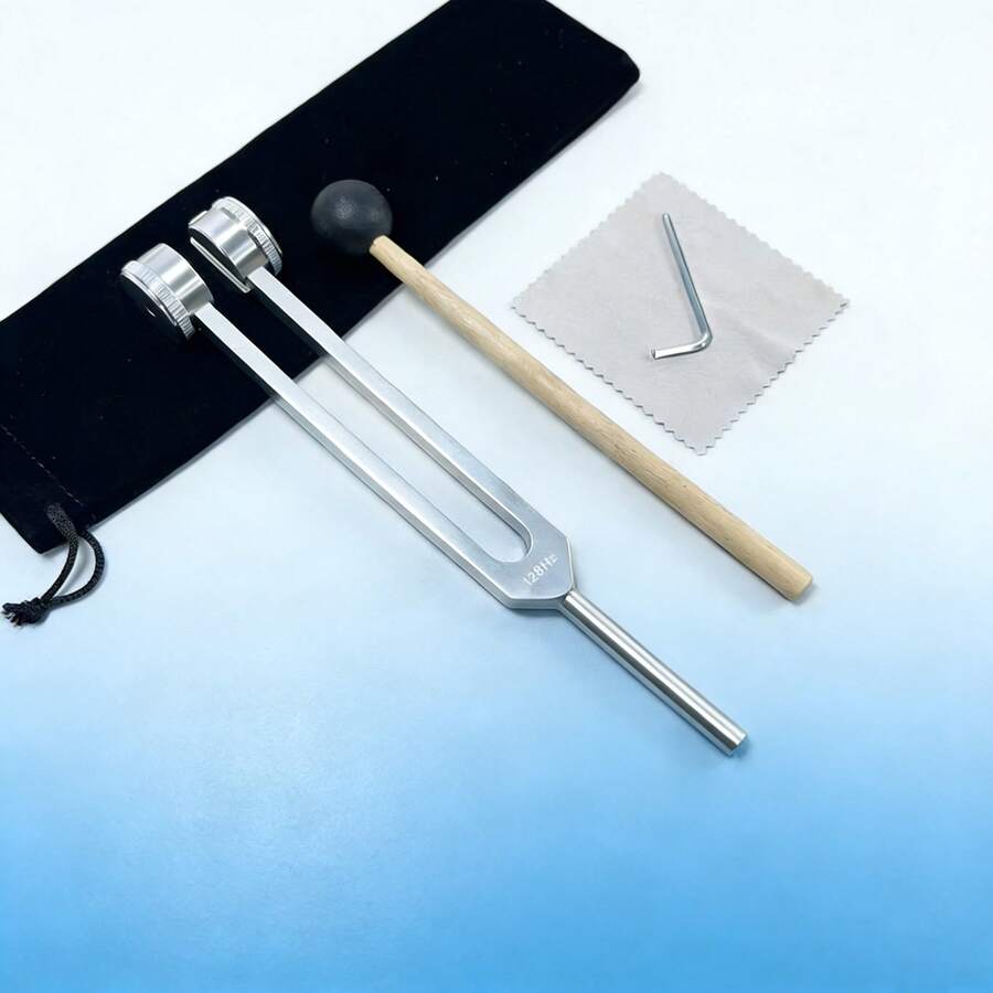 1 Set Aluminum Alloy Tuning Fork Kit, 4 Size Options, Standard Volume With Bag & Tools, Frequency Tuning Fork Pouch - Multicolor - View 1
