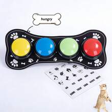 4pcs Dog Button Communication Buttons With Anti-Slip Pad, Recording Buttons For Pet Training, Pet Toys With Stickers, Voice Recorder For Cats And Dogs, No Battery Included - Multicolor - View 4