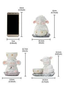 1pc Lamb Incense Burner, Creative Design, Cute Cartoon Style, Decoration, Aromatherapy Ornament, Resin Craft, Suitable For Home Decoration, Fireplace, Living Room, Office, Hotel, Festival Decoration, Desktop Decoration, Bookcase, Nightstand, Ideal Gift & Festival Ornament - Incense Burner - View 12