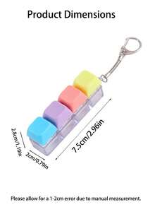 1 pieza Juguete antiestrés de teclado colorido minimalista, accesorio de bolso con forma de mini teclado de 4 teclas y grillete de metal resistente. Diseñado con 4 botones de colores "macaron". - Multicolor - Ver 4