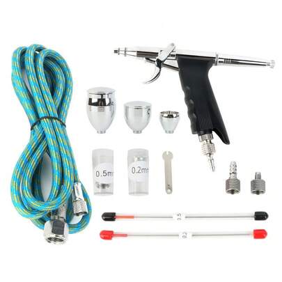 Bộ dụng cụ phun sơn chuyên nghiệp 116AK với vòi phun 0.2mm/0.3mm/0.5mm và ống dẫn khí không mùi dài 1.8m, thích hợp cho trang trí bánh, nghệ thuật vẽ móng, hình xăm tạm thời, vẽ mô hình, tự làm giày - Thiết kế điều khiển chính xác và dễ dàng vệ sinh
