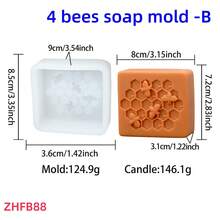 3D Honeycomb Bee Soap Silicone Mold Reusable Flying Bees Candle Mold For DIY Aromatherapy Candle, Soap, Resin, Plaster, Handmade Craft Home Decor - Bee - View 15