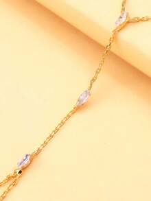 1pc Luxury Gold Tone Zirconia Multi-Layer Finger Hand Chain Bracelet, Minimalist Versatile Delicate Chain Hand Jewelry Accessory Gift For Women Valentines,Day Gift, Mom,Mother,Mother's Day,Gift, Love Gift For Lovers Gift For My Wife Gift For Lovers Gift For My Girlfriend Couple Jewelry Accessories - Gold 3 - View 5