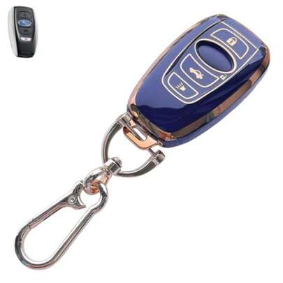 Compatible With Subaru Key Fob Cover With Keychain - Black Soft TPU Key Fob Case For Forester Outback BRZ Legacy Ascent CrossTrek WRX Impreza STI 4 Buttons Smart Remote Key For Subaru A