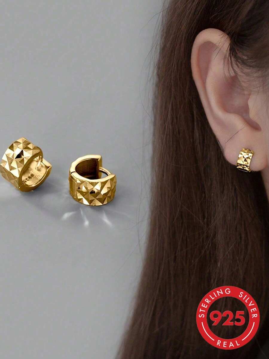 BALMORA 1 Paar S925 Sterling Silber modische geometrische Kreis minimalistische Ohrringe, geeignet für den täglichen Gebrauch von Frauen, tolles Geschenk zum Valentinstag, Muttertag und anderen Feiertagen