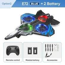 KEELEAD E72 高性能特技泡沫飞机，防撞材料，智能悬停，定高，360°旋转，带LED灯的遥控无人机 - 查看 13