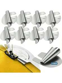 EDCUEBE7 Pie prensatela para dobladillo enrollado de 4/8 pulgadas para máquinas de coser domésticas, accesorio que se ajusta a varios modelos de máquinas de coser - Estilo de borde enrollado - Ver 7