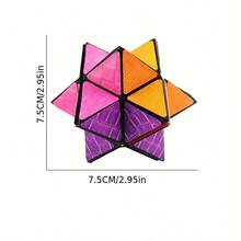 Versatile Magic Cube, 3D Twistable Cube, Striped Pattern, Spatial Geometry Flip Toy, Intelligence Training Puzzle, Stress-Relief Magic Toy, Suitable Thanksgiving And Gifts - sọc - Xem 8