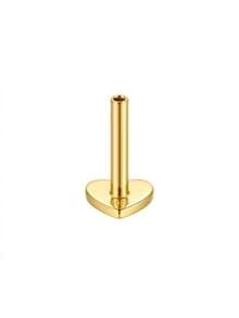 1 pieza Postes y respaldos de aretes de 5mm/6mm/8mm, plata de ley 925 con respaldo plano para hacer joyas, hipoalergénico con respaldos de aretes en forma de corazón para hacer DIY - Dorado - Ver 7