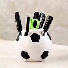 1pc Soccer Shape Pen Pencil Holder Football Desktop Stationery Organizer Toothbrush Holder Table Home Decor Student Gifts Back To School Supplies - 多色的 - 查看 6