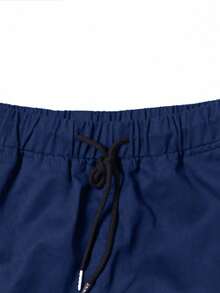 Pantalones cargo de pierna recta con múltiples bolsillos para hombre, primavera/otoño, unicolor, corte holgado, versátiles para fitness, desplazamientos y deportes - azul real - Ver 4