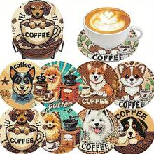 8pcs/Set Diamond Painting Coaster Set, Animal Pattern Coasters (With Holder) - Home Decor DIY Diamond Art Craft Kit For Beginners, Diamond Painting Craft Supplies, Artificial Diamond Art Craft Gift - Sets - View 9