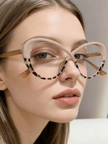 1 chiếc kính thời trang mùa hè dành cho nữ, gọng trong suốt, thích hợp cho kỳ nghỉ biển, dã ngoại và tiệc tùng, phụ kiện đi biển thiết yếu. - Một kích cỡ phù hợp cho tất cả - Xem 8