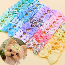 10pcs Spring Limited Edition Dopamine Colorful Bow Pet Hair Clips, Suitable For Decorating Medium & Small Long-Haired Cats & Dogs, Perfect For Wedding, Birthday Party, Mother's Day And Other Holidays, Mixed Styles - Multicolor - View 3