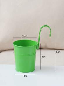 1 Peça Vaso Suspenso de Metal e Ferro, Com Gancho Destacável, Vaso de Flores de Sacada, Balde de Flores de Parede, Cesta de Plantas Suculentas, Adequado para Plantio em Jardim Externo - Multicolorido - Visão 14