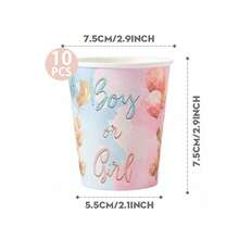 Gender Reveal Party Supplies Set, Gender Reveal Cake Plates, 7/9 Inch Gender Reveal Party Disposable Paper Plates And Napkins, Suitable For Pink And Blue Gender Reveal Decorations - Multicolor - View 14