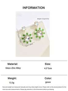 OOQ 1 Pair Handmade Green Beaded Earrings, Minimalist Fresh Style, Fashionable & Versatile For Daily Wear, Suitable For Gifts And Holidays (Handmade Beads Color And Quantity Randomly Assorted) - Green - View 7