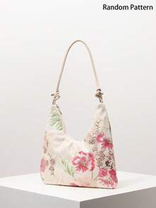 Glitter Embroidered Floral Ladies Shoulder Bag, Elegant Ladies Handbag Suitable For Evening Party, Wedding, Ladies Gift (Pattern Random) - Multicolor - View 2